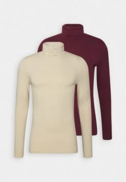 Pier One 2 PACK - Langarmshirt - Beige/bordeaux -Deutschland Pier One Verkaufs-Shop 083e6d68bc49437384fd817889cdca43