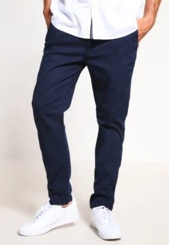 Pier One SLIM FIT CHINO - Chino - Dark Blue