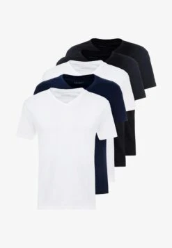 Pier One 5 PACK - T-Shirt Basic - White/blue/black -Deutschland Pier One Verkaufs-Shop 2819a515ceaa41a7b996144dea7390c3