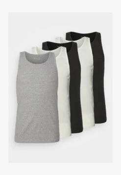 Pier One 5 PACK - Unterhemd/-shirt - 802 - Black_102 - Grey_001 - White