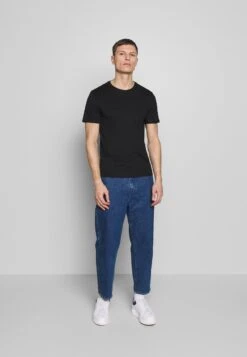 Pier One T-Shirt Basic - Black/white/blue