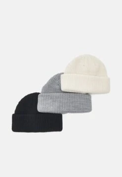 Pier One UNISEX 3 PACK - Mütze - Black/dark Grey/off-white/ -Deutschland Pier One Verkaufs-Shop 6a7fb1651b45408db7e99ab385714124