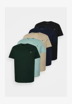 Pier One 5 PACK - T-Shirt Basic - Dark Green/beige/light Blue -Deutschland Pier One Verkaufs-Shop 7af36362bd71478faf64c035d446b9b1