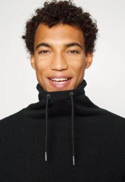 Pier One STRUCTURE BLOCK HIGH COLLAR - Strickjacke - Black -Deutschland Pier One Verkaufs-Shop 8ae538afff544777a63a44071114fc02