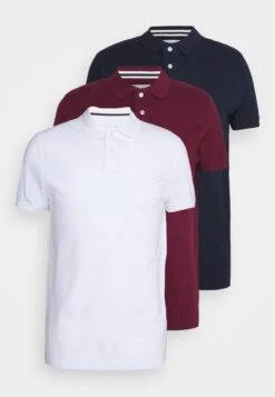 Pier One 3 PACK - Poloshirt - Bordeaux/white/dark Blue -Deutschland Pier One Verkaufs-Shop 919efcdef1fb44a8aad58897d4dff9e4