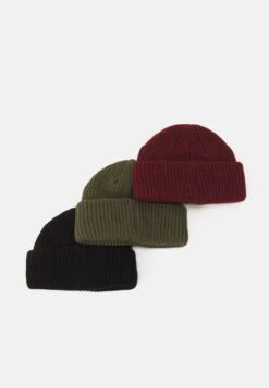 Pier One UNISEX 3 PACK - Mütze - Black/khaki/bordeaux -Deutschland Pier One Verkaufs-Shop d01b5f4d5a014b44a1113192047b833d